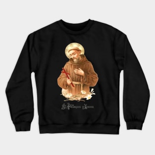 Saint Francis of Assisi Antique French Holy Card Crewneck Sweatshirt